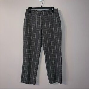 Gray white and black and dark burgundy plaid dress pants Abercrombie and Fitch s